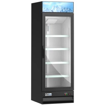 Coldline G15-B 26" Single Glass Swing Door Merchandiser Refrigerator - Black